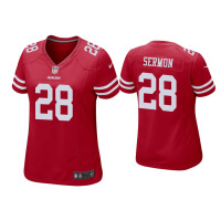 Women San Francisco 49ers #28 Trey Sermon Scarlet Game Jersey