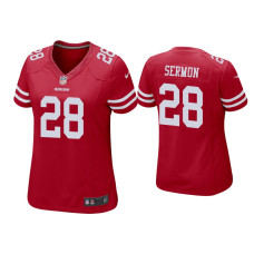 Women San Francisco 49ers #28 Trey Sermon Scarlet Game Jersey