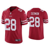 Men San Francisco 49ers #28 Vapor Limited Trey Sermon 49ers Scarlet Jersey