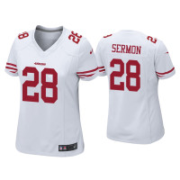 Women San Francisco 49ers #28 Trey Sermon White Game Jersey