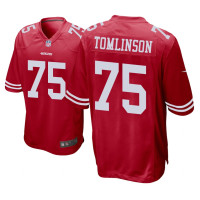 Men San Francisco 49ers #75 Scarlet Laken Tomlinson Nike Game Jersey