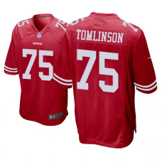 Men San Francisco 49ers #75 Scarlet Laken Tomlinson Nike Game Jersey