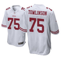 Men San Francisco 49ers #75 White Laken Tomlinson Nike Game Jersey