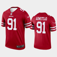 Men San Francisco 49ers #91 Arik Armstead Scarlet Nike legend color rush Jersey