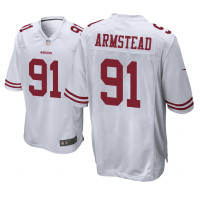 Men San Francisco 49ers #91 White Arik Armstead Nike Game Jersey