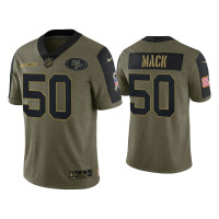 Men San Francisco 49ers #50 Alex Mack Olive 2021 Salute To Service Limited Jersey