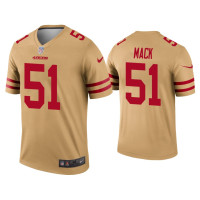 Men San Francisco 49ers #50 Alex Mack Gold Inverted Legend Jersey