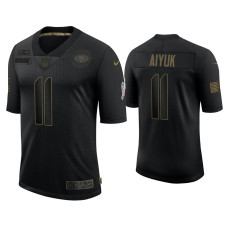 Men San Francisco 49ers #11 Brandon Aiyuk Black 2020 Salute To Service Limited Jersey