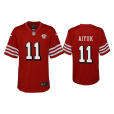 Youth San Francisco 49ers #11 Brandon Aiyuk Scarlet 75th Anniversary Jersey