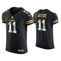 Men San Francisco 49ers #11 Brandon Aiyuk Black Golden Edition Elite Jersey