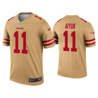 Men San Francisco 49ers #11 Brandon Aiyuk Gold Inverted Legend Jersey