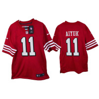 Men San Francisco 49ers #11 Brandon Aiyuk Scarlet 2021 Game Throwback Jersey