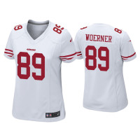 Women San Francisco 49ers #89 Charlie Woerner White Game Jersey