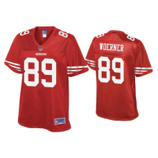 Women San Francisco 49ers #89 Charlie Woerner Scarlet Pro Line Jersey