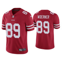 Men San Francisco 49ers #89 Vapor Limited Charlie Woerner 49ers Scarlet Jersey