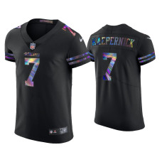 Men San Francisco 49ers #7 Colin Kaepernick Black Golden Edition Holographic Jersey