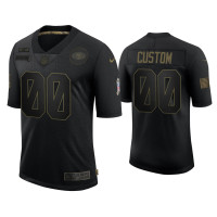 Men San Francisco 49ers #00 Custom Black 2020 Salute To Service Limited Jersey