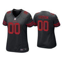 Women San Francisco 49ers #00 Custom Black Game Jersey