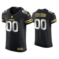 Men San Francisco 49ers #00 Custom Black Golden Edition Elite Jersey