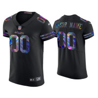 Men San Francisco 49ers #00 Custom Black Golden Edition Holographic Jersey