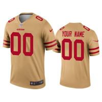 Men San Francisco 49ers #00 Custom Gold Inverted Legend Jersey