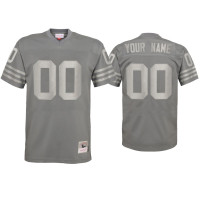 Men San Francisco 49ers #00 Custom Charcoal Metal Replica Jersey