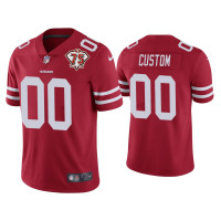 Men San Francisco 49ers #00 Custom Scarlet 75th Anniversary Patch Limited Jersey