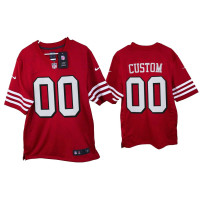 Men San Francisco 49ers #00 Custom Scarlet 2021 Game Throwback Jersey