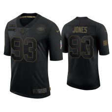 Men San Francisco 49ers #93 D.J. Jones Black 2020 Salute To Service Limited Jersey