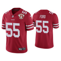 Men San Francisco 49ers #55 Dee Ford Scarlet 75th Anniversary Patch Limited Jersey