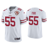 Men San Francisco 49ers #55 Dee Ford White 75th Anniversary Patch Limited Jersey