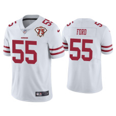 Men San Francisco 49ers #55 Dee Ford White 75th Anniversary Patch Limited Jersey