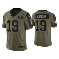 Men San Francisco 49ers #19 Deebo Samuel Olive 2021 Salute To Service Limited Jersey