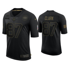 Men San Francisco 49ers #87 Dwight Clark Black 2020 Salute To Service Retired Jersey