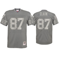 Men San Francisco 49ers #87 Dwight Clark Charcoal Metal Replica Jersey