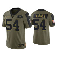 Men San Francisco 49ers #54 Fred Warner Olive 2021 Salute To Service Limited Jersey