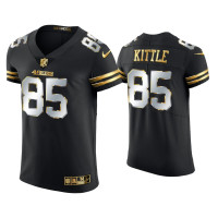 Men San Francisco 49ers #85 George Kittle Black Golden Edition Elite Jersey