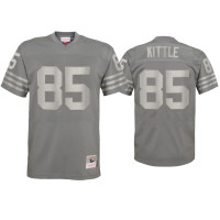 Men San Francisco 49ers #85 George Kittle Charcoal Metal Replica Jersey