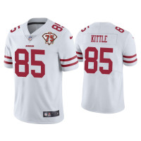 Men San Francisco 49ers #85 George Kittle White 75th Anniversary Patch Limited Jersey