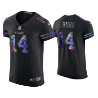 Men San Francisco 49ers #14 Jalen Hurd Black Golden Edition Holographic Jersey