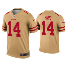 Men San Francisco 49ers #14 Jalen Hurd Gold Inverted Legend Jersey