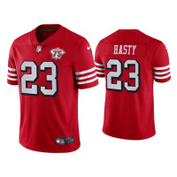 Men San Francisco 49ers #23 JaMycal Hasty Vapor Limited Scarlet Jersey