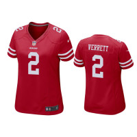 Women San Francisco 49ers #2 Jason Verrett Scarlet Game Jersey