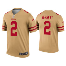 Men San Francisco 49ers #2 Jason Verrett Gold Inverted Legend Jersey