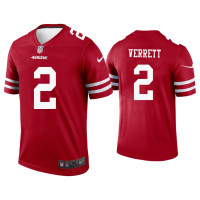 Men San Francisco 49ers #2 Jason Verrett Scarlet Legend Jersey