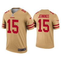 Men San Francisco 49ers #15 Jauan Jennings Gold Inverted Legend Jersey