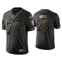 Men San Francisco 49ers #76 Golden Edition Vapor Limited 49ers Jaylon Moore Black Jersey