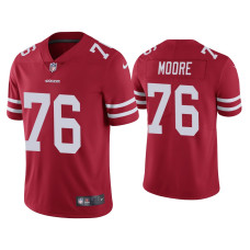 Men San Francisco 49ers #76 Jaylon Moore Vapor Limited Scarlet Jersey