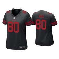 Women San Francisco 49ers #80 Jerry Rice Black Game Jersey