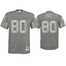 Men San Francisco 49ers #80 Jerry Rice Charcoal Metal Replica Jersey